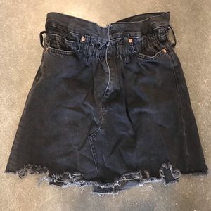 Paperback Waist Denim Skirt
